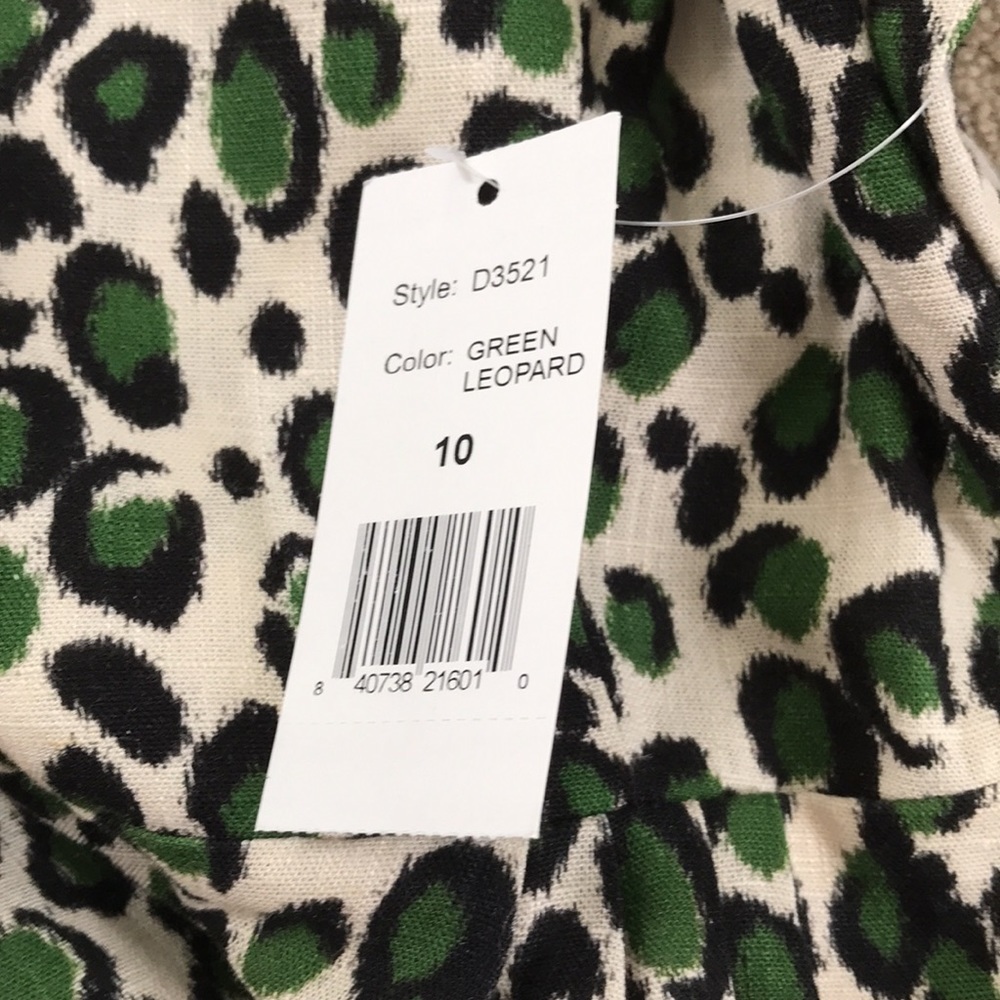 New ALEXIA ADMOR Green Leopard Print Button Front… - image 9